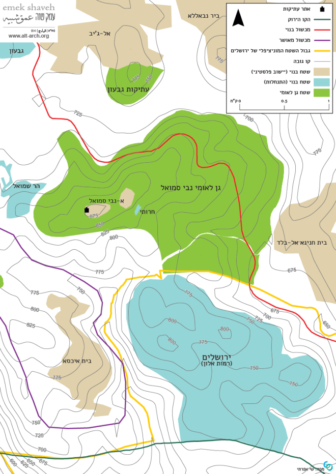 מפה טופוגרפית נבי סמואל