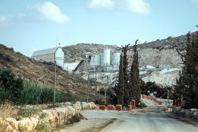 מחצבת נחל רבה, בבעלות "הנסון ישראל" (תאגיד היידלברג). צילום: HRW